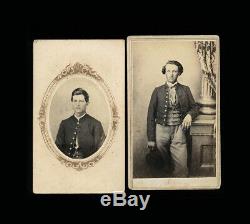 TWO CDV Photos of Civil War Soldiers Possibly Lehew Brothers, Ohio Infantry
