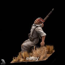 The Falling Soldier at Spanish Civil War 54mm Painted Tin Toy Soldier Art