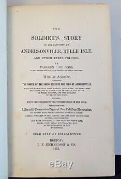 The Soldier's Story of Captivity in Andersonville Warren Lee Goss 1873 Civil War