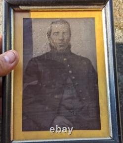 Tin Type Civil War Confederate Soldier Photo Half plate RARE