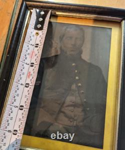 Tin Type Civil War Confederate Soldier Photo Half plate RARE