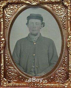 Tintype CIVIL War Confederate Soldier 1/9 Plate (blue Eyes)