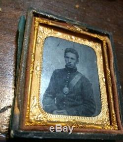 Tintype Of Identified Michigan Civil War Soldier