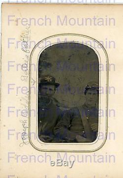 Tintype Photo of 2 Union Civil War Soldiers, 1 with Sword & Bugle, Named, 170