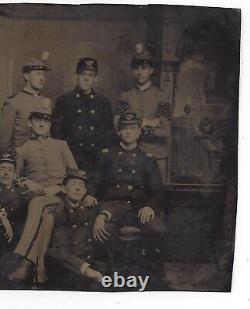 Tintype with 11 Uniformed Soldiers Officers & Non-Coms Civil War