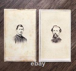 Two 1860s CDV Photos Of Soldiers, Civil War Tax Stamp, Vermont & Boston
