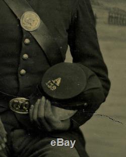 Two Civil War Quarter Plate Tintypes of Union Soldier, 139 New York Infantry