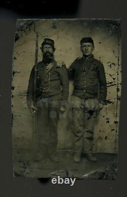 Two Civil War Soldier Friends One Armed 1860s Tintype