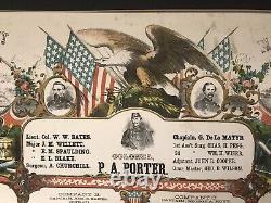 USA ORIGINAL ANTIQUE CIVIL WAR SOLDIER MEMORIAL POSTER 1862-64 sz 22x 28