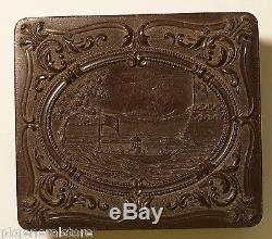 USS MONITOR MERRIMACK thermoplastic Union case with CIVIL WAR soldier tintype