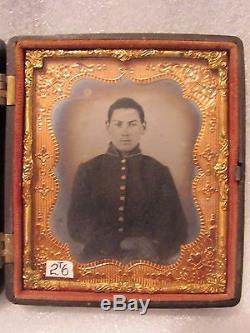 Unidentified Civil War Soldier 1/6th PlateTintype MONITOR at the FORT Union Case