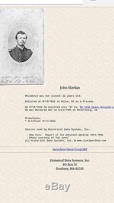 Union Civil War Soldier John Sizelan 10th New York HA CDV Image