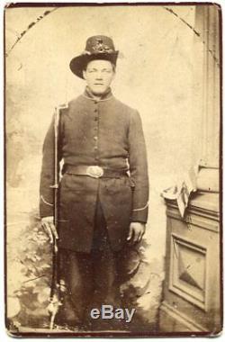 Union Civil War Soldier Rifle Bayonet Flag Hardee Hat DuBois Pennsylvania Photo