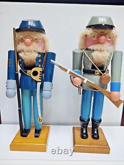 VTG Pair of 14 Tall Handmade Civil War Soldier Nutcrackers by Jack G. Wood