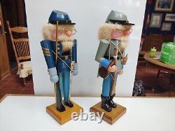 VTG Pair of 14 Tall Handmade Civil War Soldier Nutcrackers by Jack G. Wood