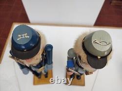 VTG Pair of 14 Tall Handmade Civil War Soldier Nutcrackers by Jack G. Wood