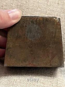 Very Heavy Unusual Antique Civil War Soldier Metal Printing Block Or Stamp