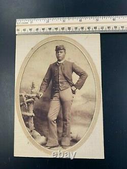 Very Rare Albumen of African American Soldier USCT Sharp Image 5x7 Civil War