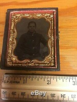 Very Rare Ninth Plate Tintype Union USCT African American Soldier Civil War