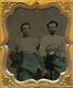 Victorian civil war 6th plate tintype of civil war soldiers tinted
