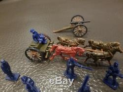 Vintage 1960s Civil War Soldiers Blue Gray Cannons Horses 1/72 HO Scale 225 Pcs+
