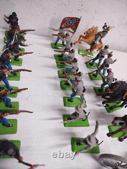 Vintage 1971 Britains Deetail Civil War Toy soldiers Infantry/Cavalry/Cannon