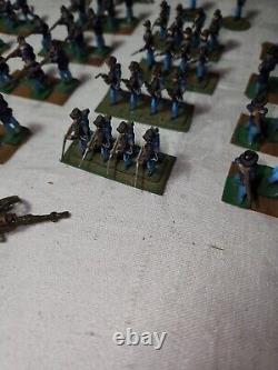 Vintage 28mm American Civil War Union Soldiers Lot of 108 Figures + Cannon Parts