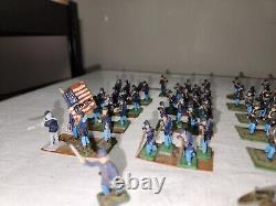 Vintage 28mm American Civil War Union Soldiers Lot of 108 Figures + Cannon Parts