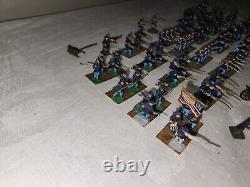 Vintage 28mm American Civil War Union Soldiers Lot of 108 Figures + Cannon Parts