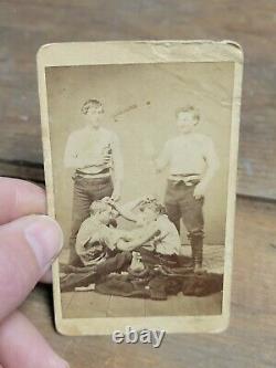 Vintage Antique Civil War era CDV picture photo card Confederate Union soldier