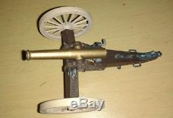 Vintage Britains Swoppet Confederate CIVIL War Gun Team Limber With Cannon