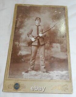 Vintage Cabinet Card of possible Civil War Soldier in Uniform with his Gun WVU