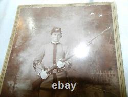 Vintage Cabinet Card of possible Civil War Soldier in Uniform with his Gun WVU