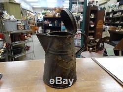 Vintage Civil War Era Tin 8' Coffee Pot 1800's Camp Soldier Military Collection