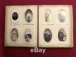 Vintage Civil War Era family photo album With Soldiers And Tin Types