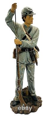 Vintage Civil War Figurine Large Confederate Soldier Infantry Reloading Gun 21