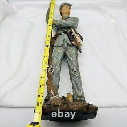 Vintage Civil War Figurine Large Confederate Soldier Infantry Reloading Gun 21