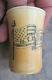 Vintage Civil War Soldier Art Etched Bone Cup With Co. F 14th Conn. Flag Nice NR