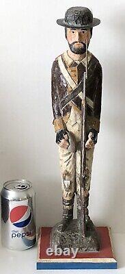 Vintage L Schifferl Hand Carved Wood Painted Folk Art Civil War Soldier Figure