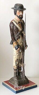 Vintage L Schifferl Hand Carved Wood Painted Folk Art Civil War Soldier Figure