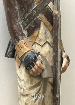 Vintage L Schifferl Hand Carved Wood Painted Folk Art Civil War Soldier Figure