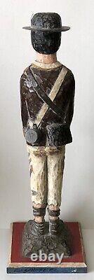 Vintage L Schifferl Hand Carved Wood Painted Folk Art Civil War Soldier Figure