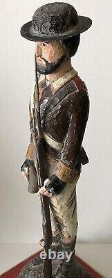 Vintage L Schifferl Hand Carved Wood Painted Folk Art Civil War Soldier Figure