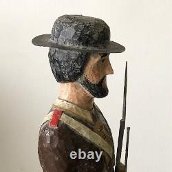 Vintage L Schifferl Hand Carved Wood Painted Folk Art Civil War Soldier Figure