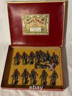 Vintage Mignot Lead Civil War Confederate Soldiers With Box T-25