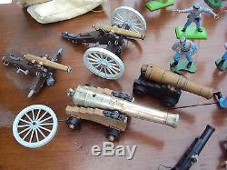 Vintage Mixed Lot 1971 US Civil War Soldiers BRITAINS DEETAIL Wood Fort Horses