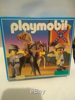 Vintage New In Sealed Box RARE Playmobil Confederate Soldiers Civil War Set 3783