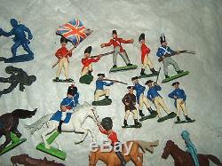 Vintage plastic toy soldiers rev civil war frontiersmen britains marx vtg old