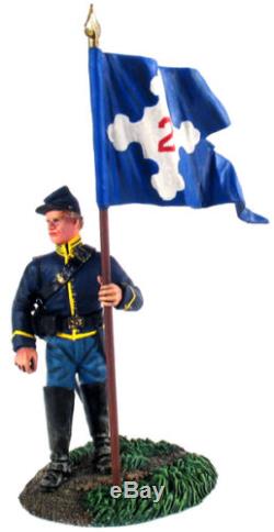 W Britain Flagbearer Union 2nd Corps 31115 Dismounted American Civil War