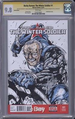 Winter Soldier #1 CGC SS Stan Lee signed original art Bucky cameo CIVIL WAR